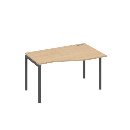 Стол на металлокаркасе DUE правый Техно эргономичный натуральный дуб / металлокаркас антрацит