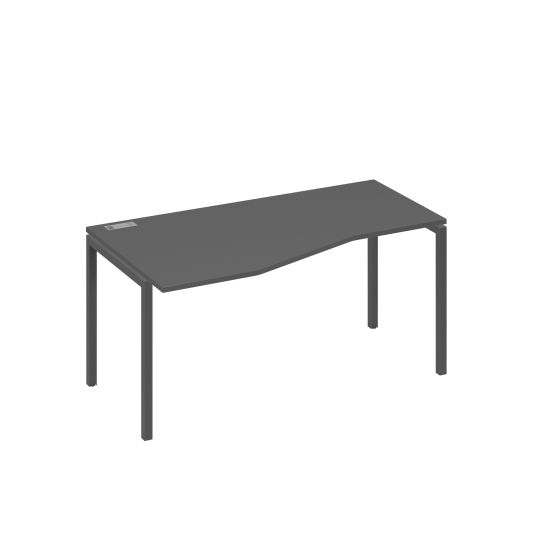 Стол эргономичный левый Техно на металлокаркасе DUE антрацит премиум / металлокаркас антрацит