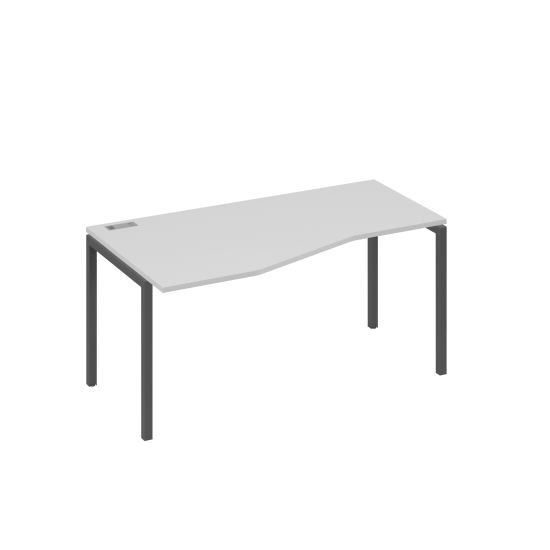 Стол эргономичный левый Техно на металлокаркасе DUE серый / металлокаркас антрацит