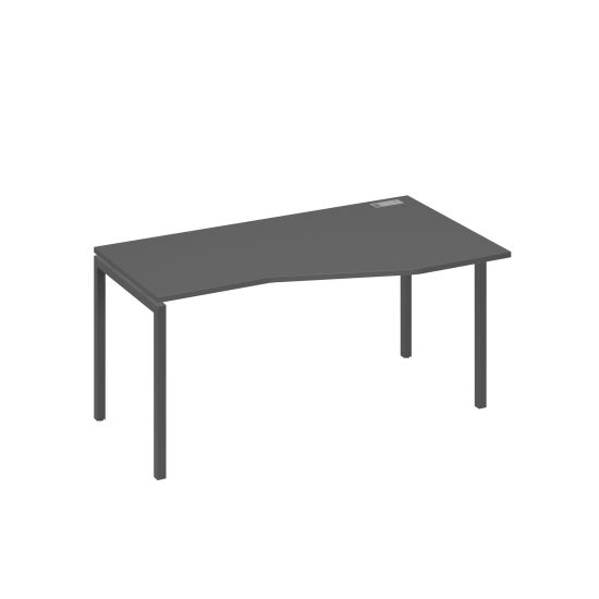 Стол эргономичный правый Техно на металлокаркасе DUE антрацит премиум / металлокаркас антрацит