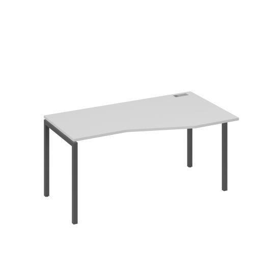 Стол эргономичный правый Техно на металлокаркасе DUE серый / металлокаркас антрацит