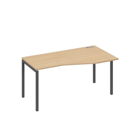 Стол эргономичный правый Техно на металлокаркасе DUE натуральный дуб / металлокаркас антрацит