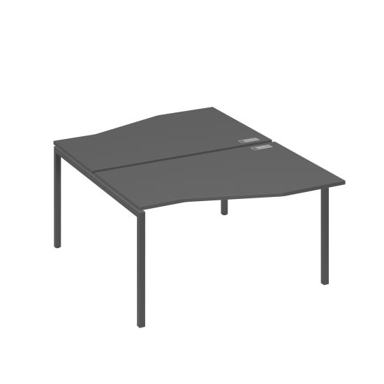 Рабочая станция каркас DUE столы (2х140) Техно антрацит премиум / металлокаркас антрацит