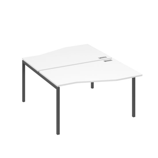 Рабочая станция каркас DUE столы (2х140) Техно белый премиум / металлокаркас антрацит