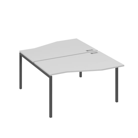 Рабочая станция каркас DUE столы (2х140) Техно серый / металлокаркас антрацит