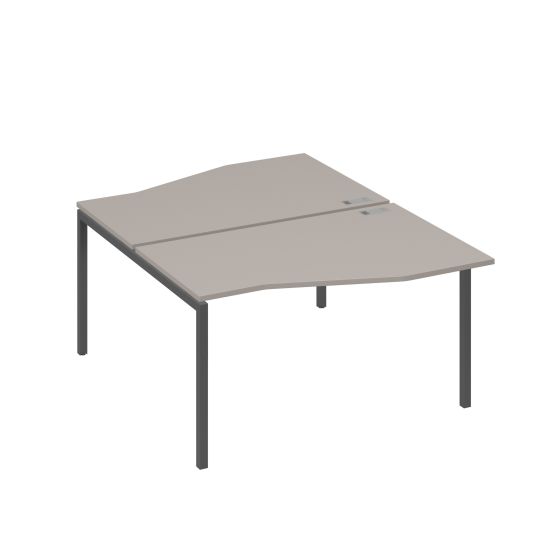 Рабочая станция каркас DUE столы (2х140) Техно мокко премиум / металлокаркас антрацит