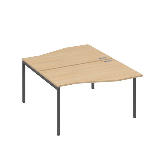 Рабочая станция каркас DUE столы (2х140) Техно натуральный дуб / металлокаркас антрацит