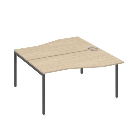 Станция со столами Техно эргономичными (2х160) каркас DUE дуб скандинавский / металлокаркас антрацит