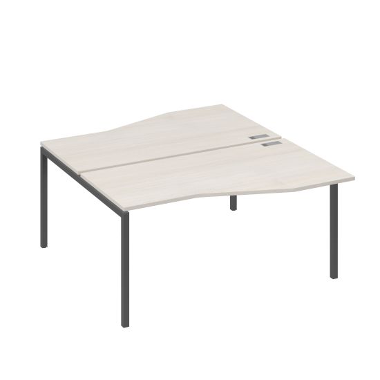 Станция со столами Техно эргономичными (2х160) каркас DUE дуб / металлокаркас антрацит