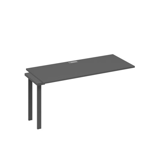 Секция 160 для рабочей станции на опорах UNO антрацит премиум / металлокаркас антрацит