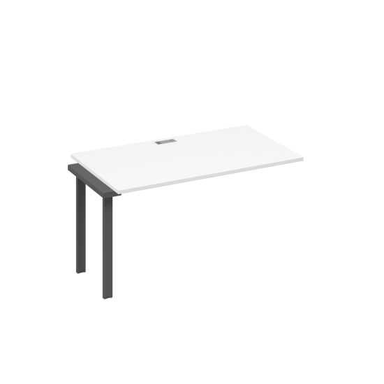 Секция стола 140 для рабочей станции с опорами UNO белый премиум / металлокаркас антрацит
