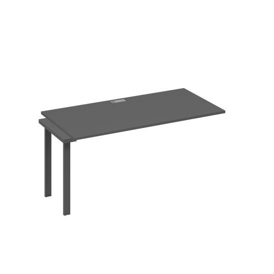 Секция стола 160 с опорами UNO для рабочей станции антрацит премиум / металлокаркас антрацит