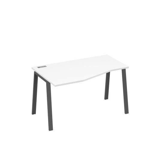 Стол эргономичный левый металлокаркас TRE Техно белый премиум / металлокаркас антрацит