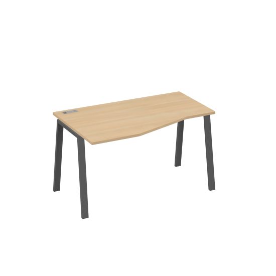 Стол эргономичный левый металлокаркас TRE Техно натуральный дуб / металлокаркас антрацит