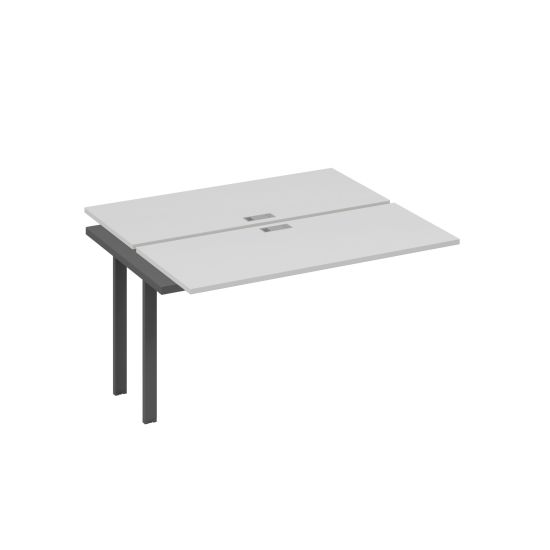 Секция стола рабочей станции на металлокаркасе UNO (2х140) серый / металлокаркас антрацит
