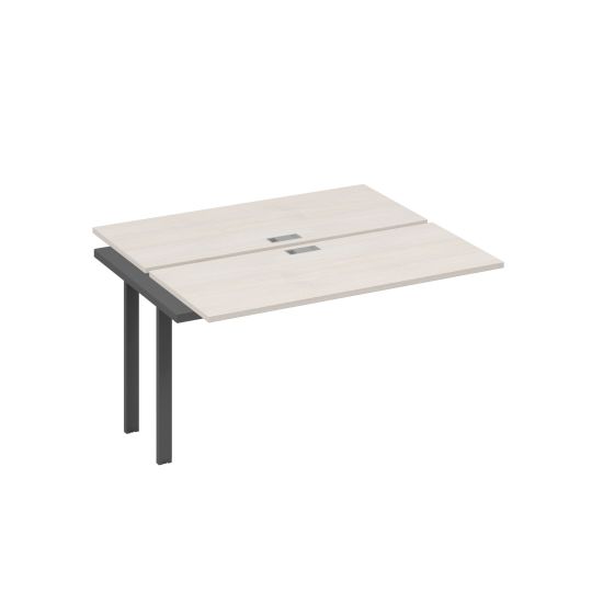 Секция стола рабочей станции на металлокаркасе UNO (2х140) дуб / металлокаркас антрацит