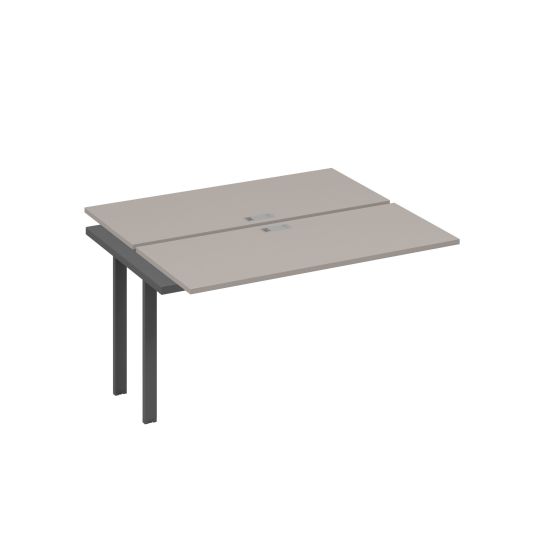 Секция стола рабочей станции на металлокаркасе UNO (2х140) мокко премиум / металлокаркас антрацит