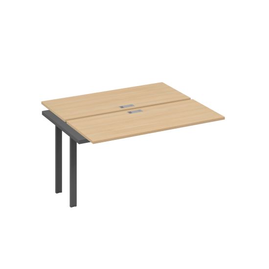 Секция стола рабочей станции на металлокаркасе UNO (2х140) натуральный дуб / металлокаркас антрацит