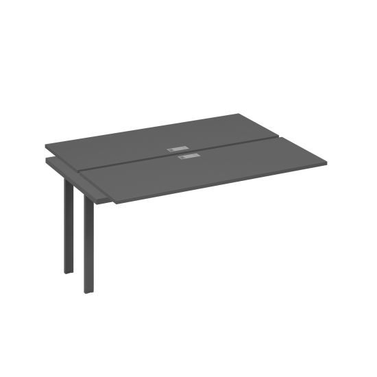 Секция стола рабочей станции на металлокаркасе UNO (2х160) антрацит премиум / металлокаркас антрацит