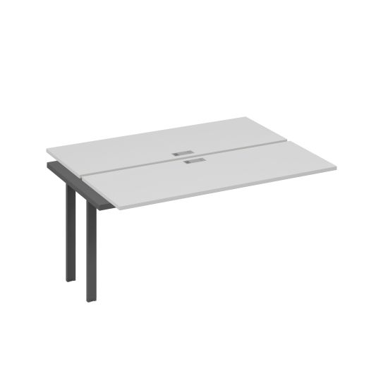 Секция стола рабочей станции на металлокаркасе UNO (2х160) серый / металлокаркас антрацит