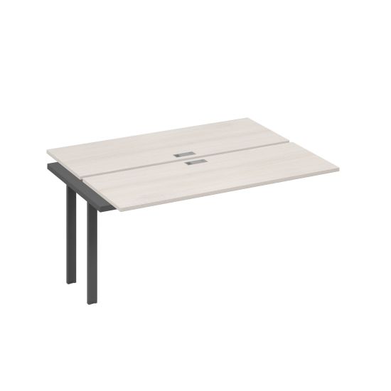 Секция стола рабочей станции на металлокаркасе UNO (2х160) дуб / металлокаркас антрацит