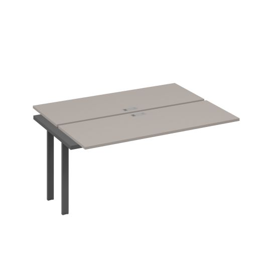 Секция стола рабочей станции на металлокаркасе UNO (2х160) мокко премиум / металлокаркас антрацит