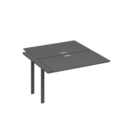 Секция рабочей станции на металлокаркасе UNO (2х120) антрацит премиум / металлокаркас антрацит