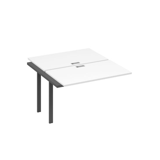 Секция рабочей станции на металлокаркасе UNO (2х120) белый премиум / металлокаркас антрацит