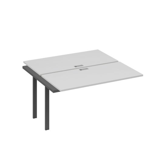 Секция (2х140) стола рабочей станции опоры UNO серый / металлокаркас антрацит