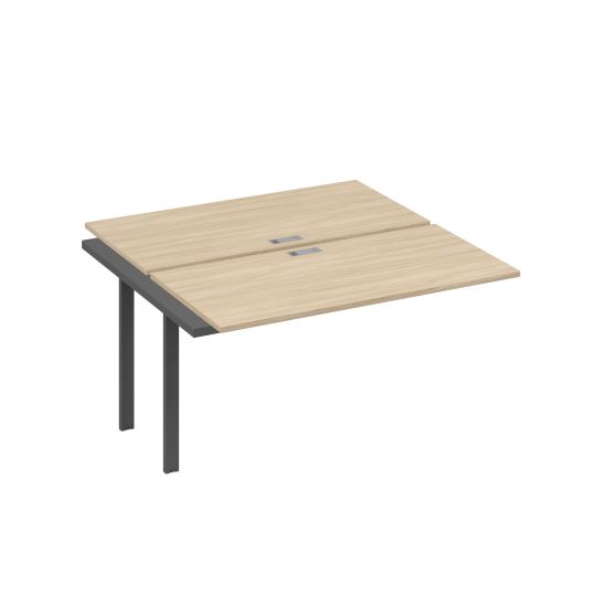 Секция (2х140) стола рабочей станции опоры UNO дуб скандинавский / металлокаркас антрацит