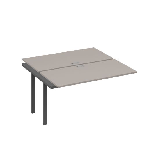 Секция (2х140) стола рабочей станции опоры UNO мокко премиум / металлокаркас антрацит