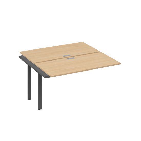 Секция (2х140) стола рабочей станции опоры UNO натуральный дуб / металлокаркас антрацит