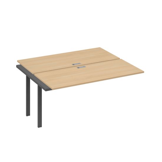 Секция стола 2х160 рабочей станции на каркасе UNO натуральный дуб / металлокаркас антрацит