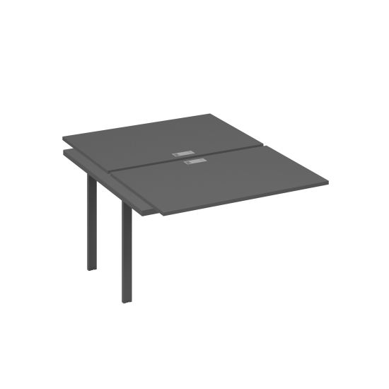 Секция стола станции на каркасе UNO 2х120 антрацит премиум / металлокаркас антрацит