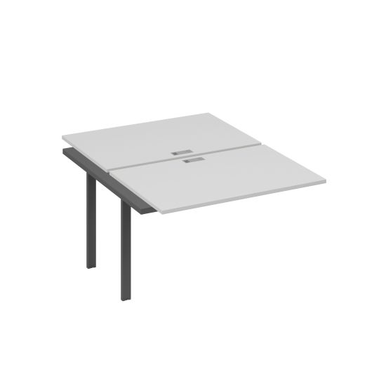 Секция стола станции на каркасе UNO 2х120 серый / металлокаркас антрацит
