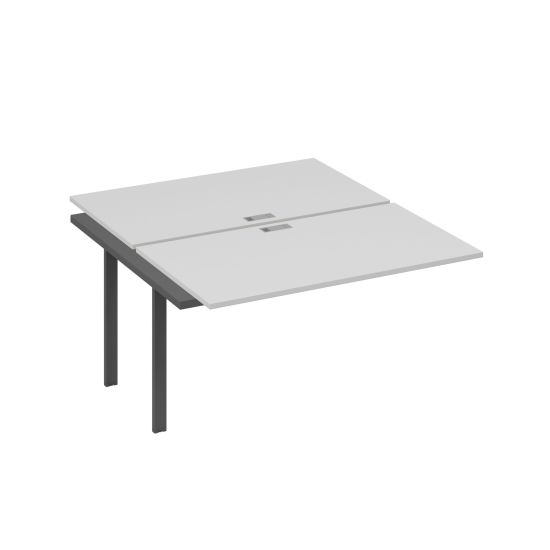 Секция стола рабочей станции 2х140 на каркасе UNO серый / металлокаркас антрацит