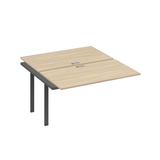 Секция стола рабочей станции 2х140 на каркасе UNO дуб скандинавский / металлокаркас антрацит