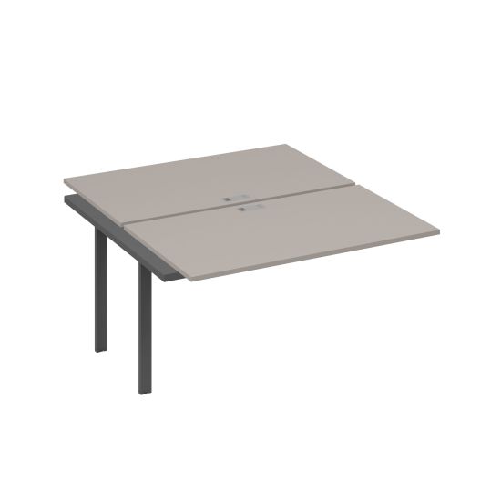 Секция стола рабочей станции 2х140 на каркасе UNO мокко премиум / металлокаркас антрацит