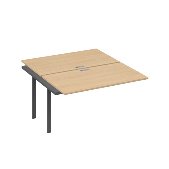 Секция стола рабочей станции 2х140 на каркасе UNO натуральный дуб / металлокаркас антрацит