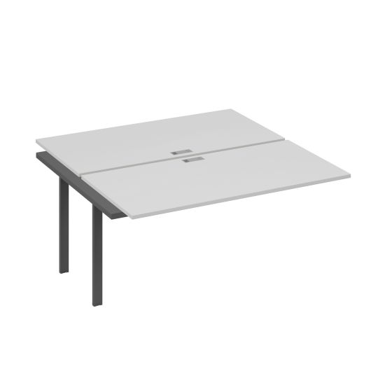 Секция стола рабочей станции 2х160 с металлокаркасом UNO серый / металлокаркас антрацит