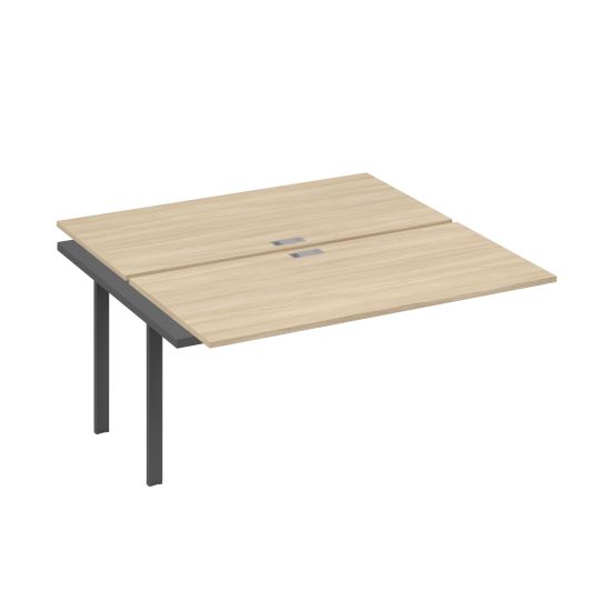 Секция стола рабочей станции 2х160 с металлокаркасом UNO дуб скандинавский / металлокаркас антрацит
