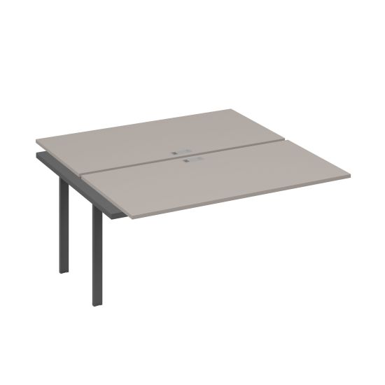 Секция стола рабочей станции 2х160 с металлокаркасом UNO мокко премиум / металлокаркас антрацит