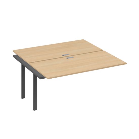 Секция стола рабочей станции 2х160 с металлокаркасом UNO натуральный дуб / металлокаркас антрацит