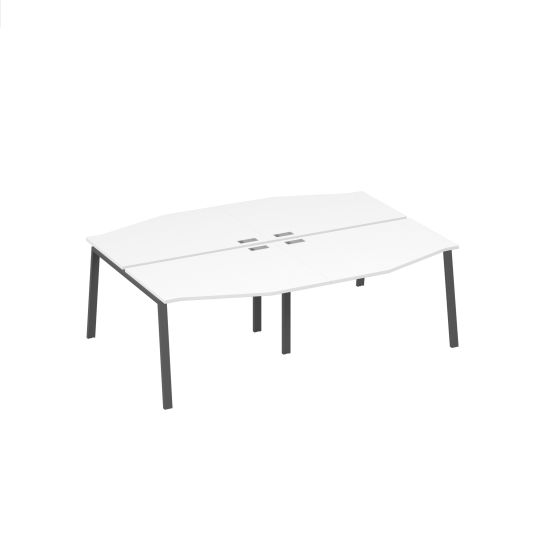 Станция с каркасом TRE и столами Техно (4х120) белый премиум / металлокаркас антрацит