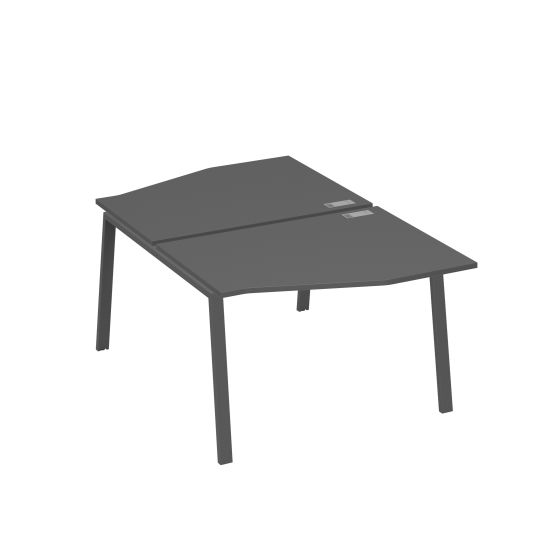 Рабочая станция со столами Техно на металлокаркасе TRE (2х120) антрацит премиум / металлокаркас антрацит