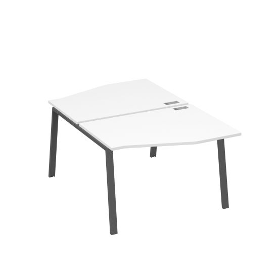 Рабочая станция со столами Техно на металлокаркасе TRE (2х120) белый премиум / металлокаркас антрацит