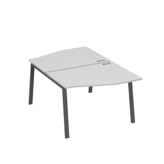 Рабочая станция со столами Техно на металлокаркасе TRE (2х120) серый / металлокаркас антрацит