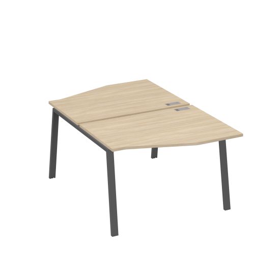 Рабочая станция со столами Техно на металлокаркасе TRE (2х120) дуб скандинавский / металлокаркас антрацит