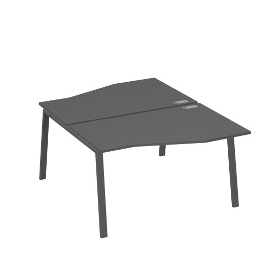 Рабочая станция столы Техно (2х140) каркас TRE антрацит премиум / металлокаркас антрацит