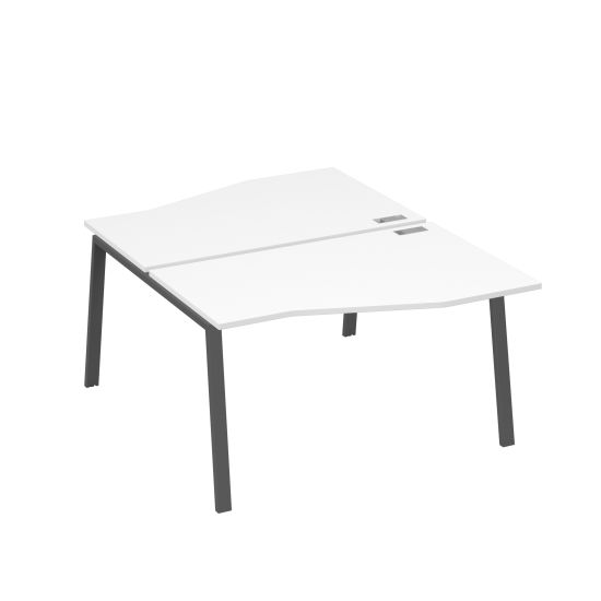 Рабочая станция столы Техно (2х140) каркас TRE белый премиум / металлокаркас антрацит